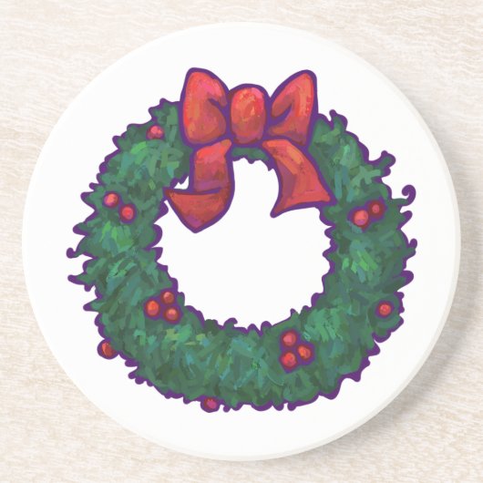 Dessous De Verre En Grès Boughs de Holly (Devant)