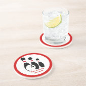 Dessous De Verre En Grès Boule de bowling et broches personnalisées (Côté)