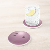 Dessous De Verre En Grès Boule de bowling rose (Côté)