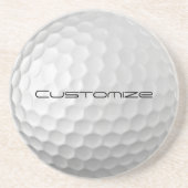 Dessous De Verre En Grès Boule de golf avec texte personnalisé (Devant)