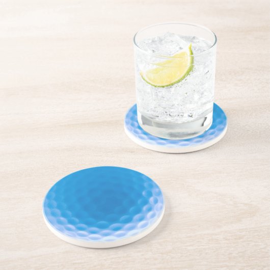 Dessous De Verre En Grès Boule de golf Texture Dimples Arctic Blue (Côté)