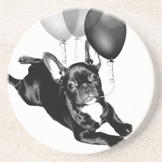 Dessous De Verre En Grès Bouledogue français d'anniversaire (Devant)