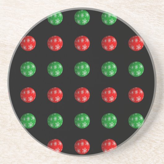 Dessous De Verre En Grès Boules de Noël 3D (Devant)