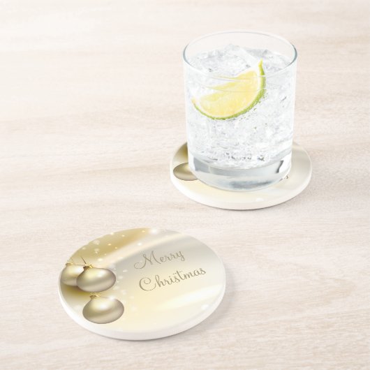 Dessous De Verre En Grès Boules de Noël en or (Côté)