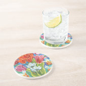 Dessous De Verre En Grès Bouquet à la frontière III (Côté)