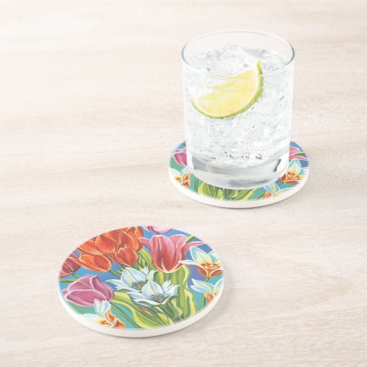 Dessous De Verre En Grès Bouquet à la frontière III (Côté)