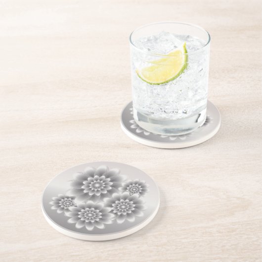 Dessous De Verre En Grès Bouquet d'argent (Côté)