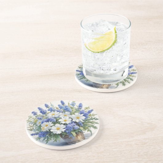 Dessous De Verre En Grès Bouquet de fleurs Elégante aquarelle (Côté)