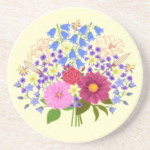 Dessous De Verre En Grès Bouquet de fleurs Yellow Stone