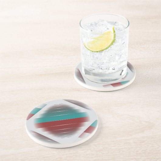 Dessous De Verre En Grès Bourgogne sarcelle en rotation (Côté)