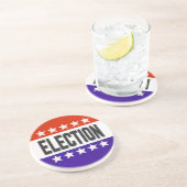 Dessous De Verre En Grès Bouton Élection (Côté)