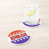 Dessous De Verre En Grès Bouton républicain (Côté)