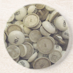 Dessous De Verre En Grès Boutons chauds et froids vintages de porcelaine