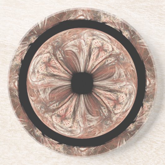 Dessous De Verre En Grès Bowles d'Balone brunâtre Abstrait (Devant)