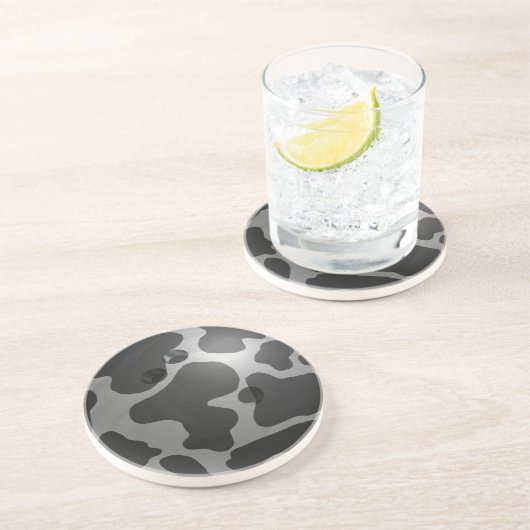 Dessous De Verre En Grès Bowling Ball Cow Grey (Côté)