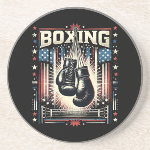 Dessous De Verre En Grès Boxe américaine - Boxer Vintage Bo