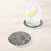 Dessous De Verre En Grès Branches couvertes de neige Abstraite hivernale (Côté)