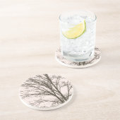 Dessous De Verre En Grès Branches d'arbre Brown rose pâle (Côté)