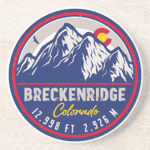 Dessous De Verre En Grès Breckenridge Colorado Ski Randonnée Mountain Souve