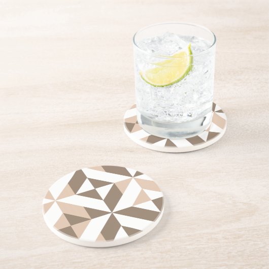 Dessous De Verre En Grès Brevet de Brown Beige (Côté)