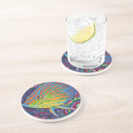 Dessous De Verre En Grès Brillant poisson tropical I (Côté)