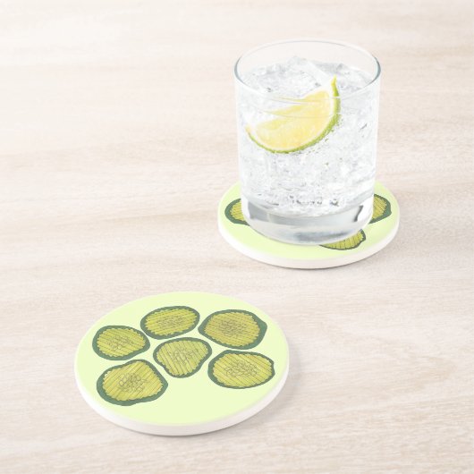 Dessous De Verre En Grès Brochure verte croustillante Kasher Dill Picket Ch (Côté)