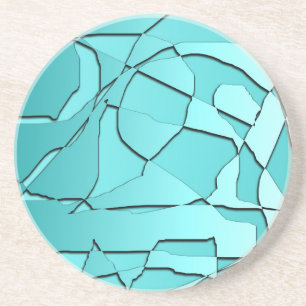 Dessous De Verre En Grès Broken Glass Teal