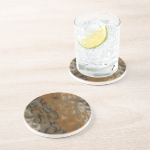 Dessous De Verre En Grès Bronze et marbre de cuivre Abstrait