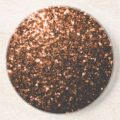 Dessous De Verre En Grès Bronze orange brun brun faux parties scintillant e (Devant)