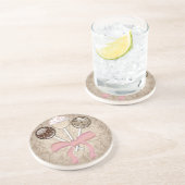 Dessous De Verre En Grès Bruit élégant de gâteau de damassé de cacao (Côté)