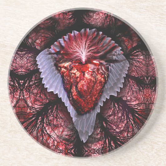 Dessous De Verre En Grès Brûler le coeur (Devant)