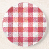 Dessous De Verre En Grès Buffalo plaid rouge et blanc (Devant)