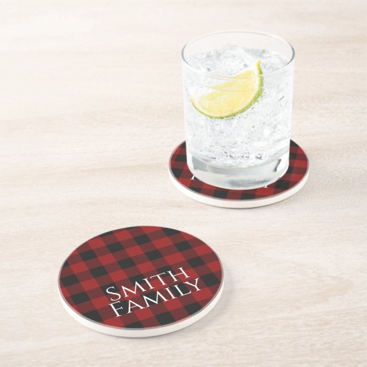 Dessous De Verre En Grès Buffalo Plaid sur mesure (Côté)