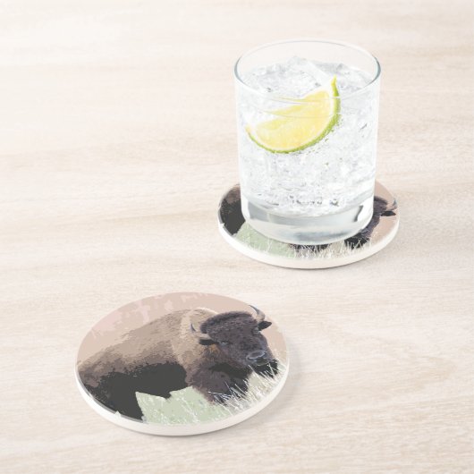 Dessous De Verre En Grès Buffle / Bison (Côté)