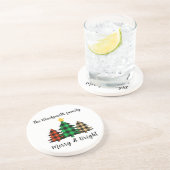 Dessous De Verre En Grès Buffle rustique Vérifier le grès Trois arbres (Côté)