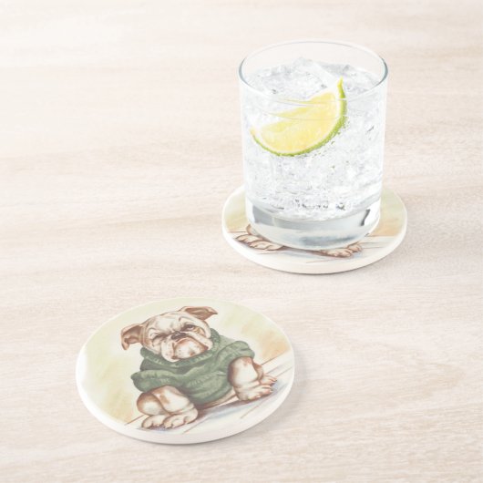 Dessous De Verre En Grès bulldog (Côté)