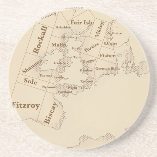 Dessous De Verre En Grès Bulletin de navigation des îles britanniques de st (Devant)