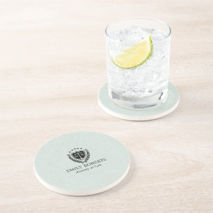 Dessous De Verre En Grès Bureau de droit professionnel lin bleu-vert pâle
