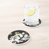 Dessous De Verre En Grès Bureaux d'abeilles dramatiques et fleurs blanches (Côté)