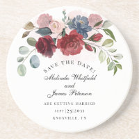Burgundy Bloom Rustic Floral Enregistrer La Date