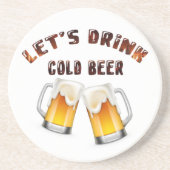 Dessous De Verre En Grès buvons de la bière dorée (Devant)