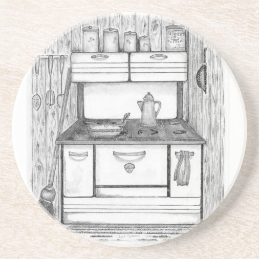 Dessous De Verre En Grès Cabine Stove (Devant)