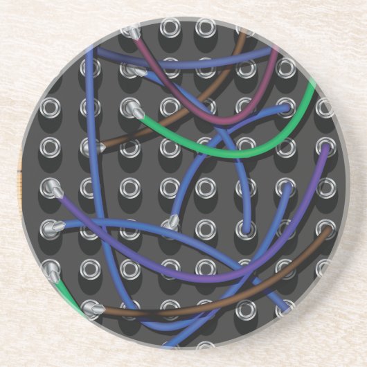 Dessous De Verre En Grès Câbles d'échange téléphonique (Devant)