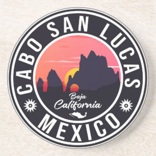 Dessous De Verre En Grès Cabo San Lucas Mexique Arch Retro Vintage Sunset