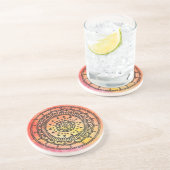 Dessous De Verre En Grès Caboteur chaud de mandala de Sun (Côté)