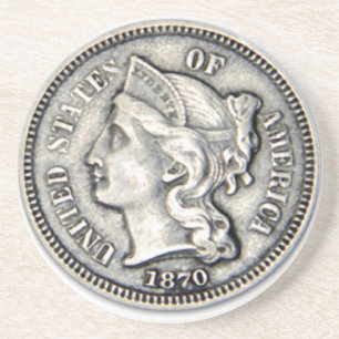 Dessous De Verre En Grès Caboteur d'argent de morceau de trois cents