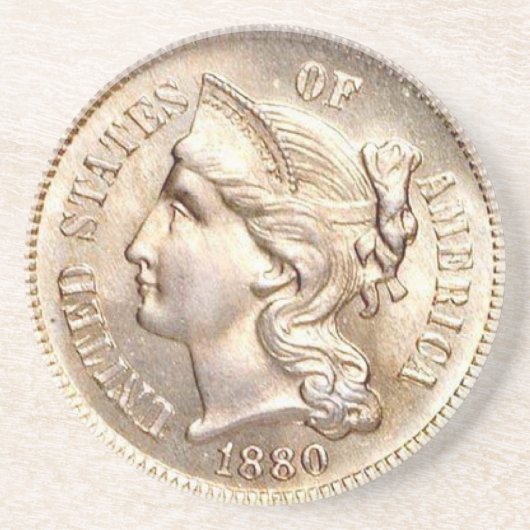 Dessous De Verre En Grès Caboteur d'argent de morceau de trois cents (Devant)