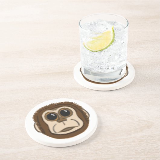 Dessous De Verre En Grès Caboteur de visage de singe (Côté)