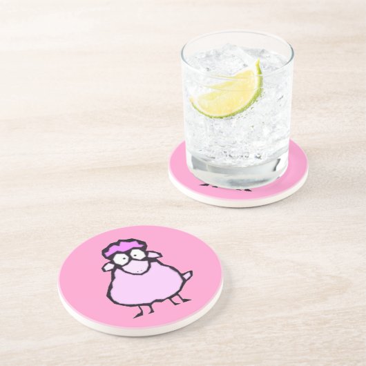 Dessous De Verre En Grès Caboteur rose de moutons (Côté)
