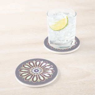 DESSOUS DE VERRE EN GRÈS CADEAU D'ART FLEURI COLORÉ FILLE MÈRE PATRONNE 202